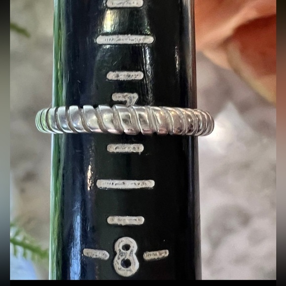 Vintage Designer Baltic Amber Ring. Cable Band Solid 925 Sterling Silver - Picture 11 of 16